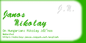 janos mikolay business card